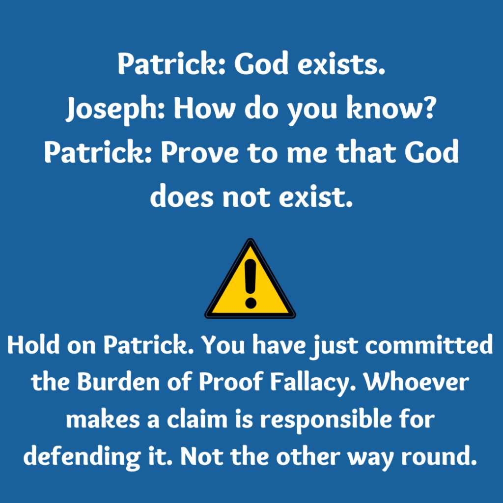 burden of proof fallacy example 1 - beware of the beast blog post- Peter's Box