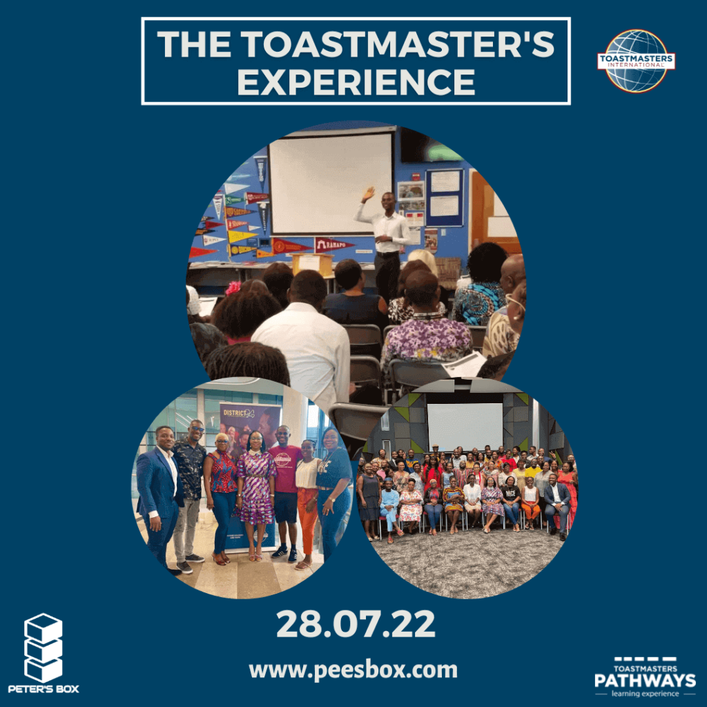 The Toastmaster's Experience blog post flyer