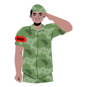 red armband on a military policeman