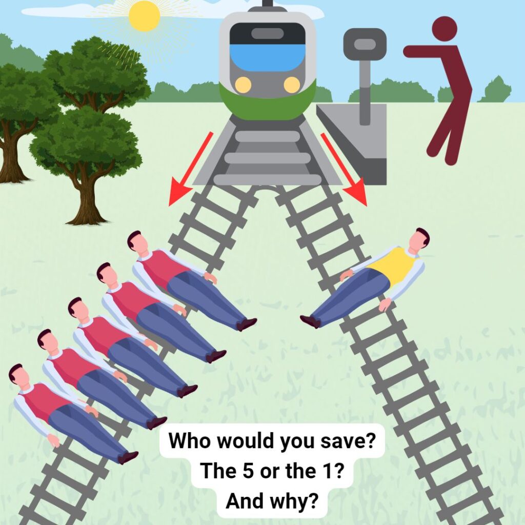 trolley problem - save one or save five