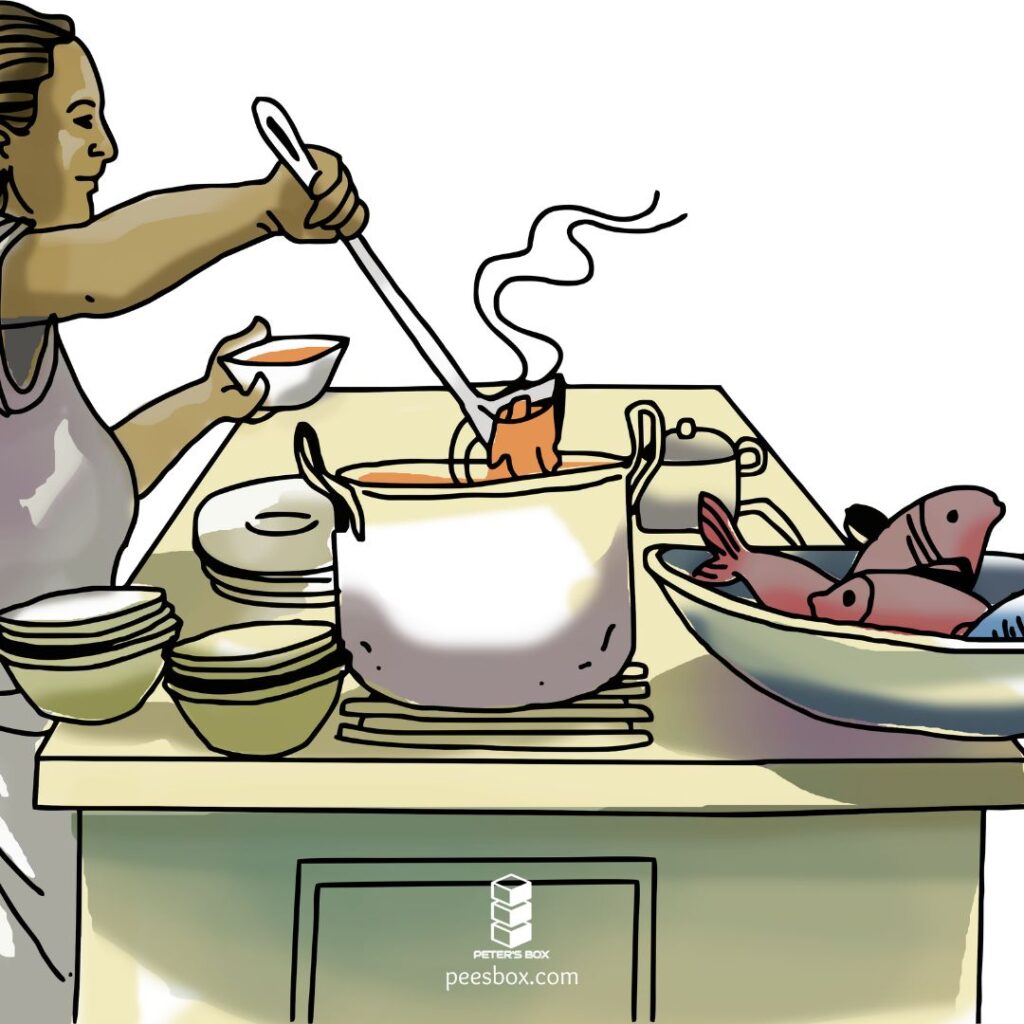 a mother preparing food in the kitchen - Peter's Box
