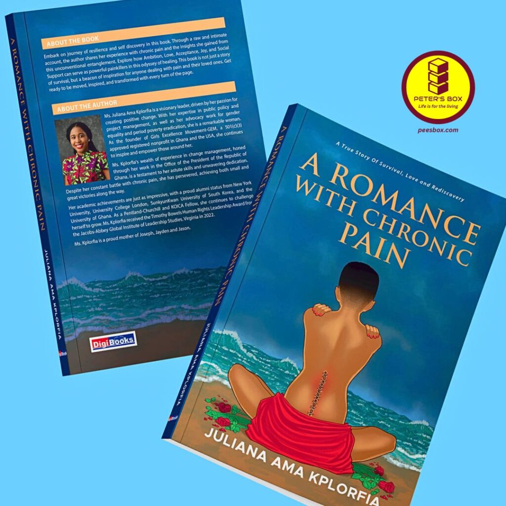 a romance with chronic pain book cover - front and back - Peter's Box