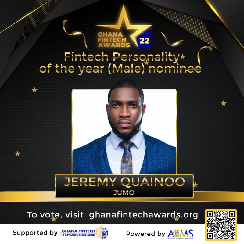fintech personality awards - jeremy quainoo nominated