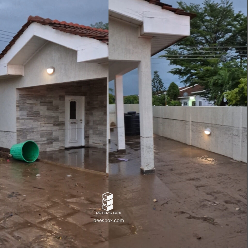 flooded compound - 25th May floods