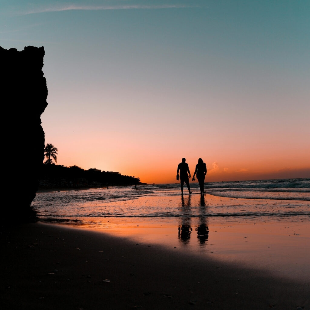 golden sunset beach date